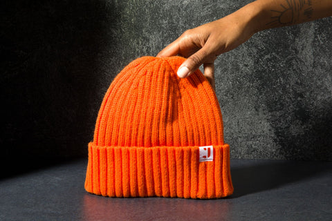 Signature Orange Satin Lined Beanie w/ Portal